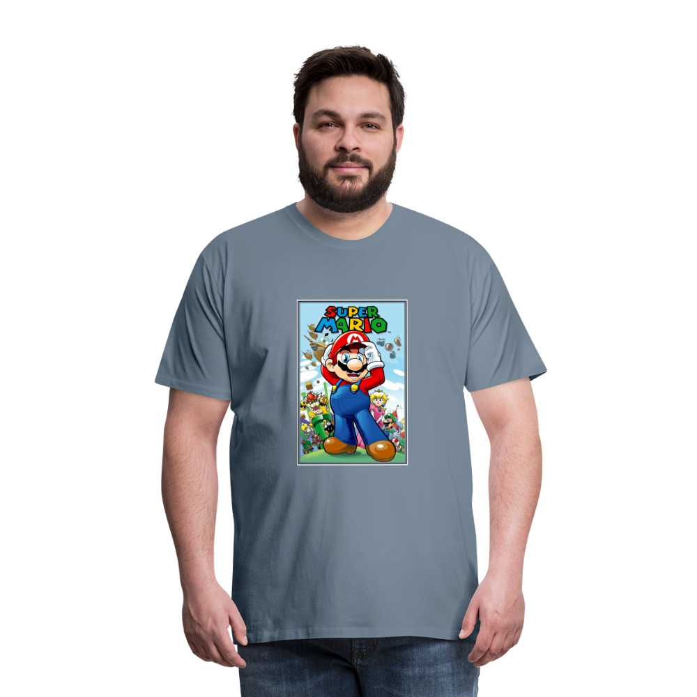 SUPER mario 6 Men's Premium T-Shirt - steel blue