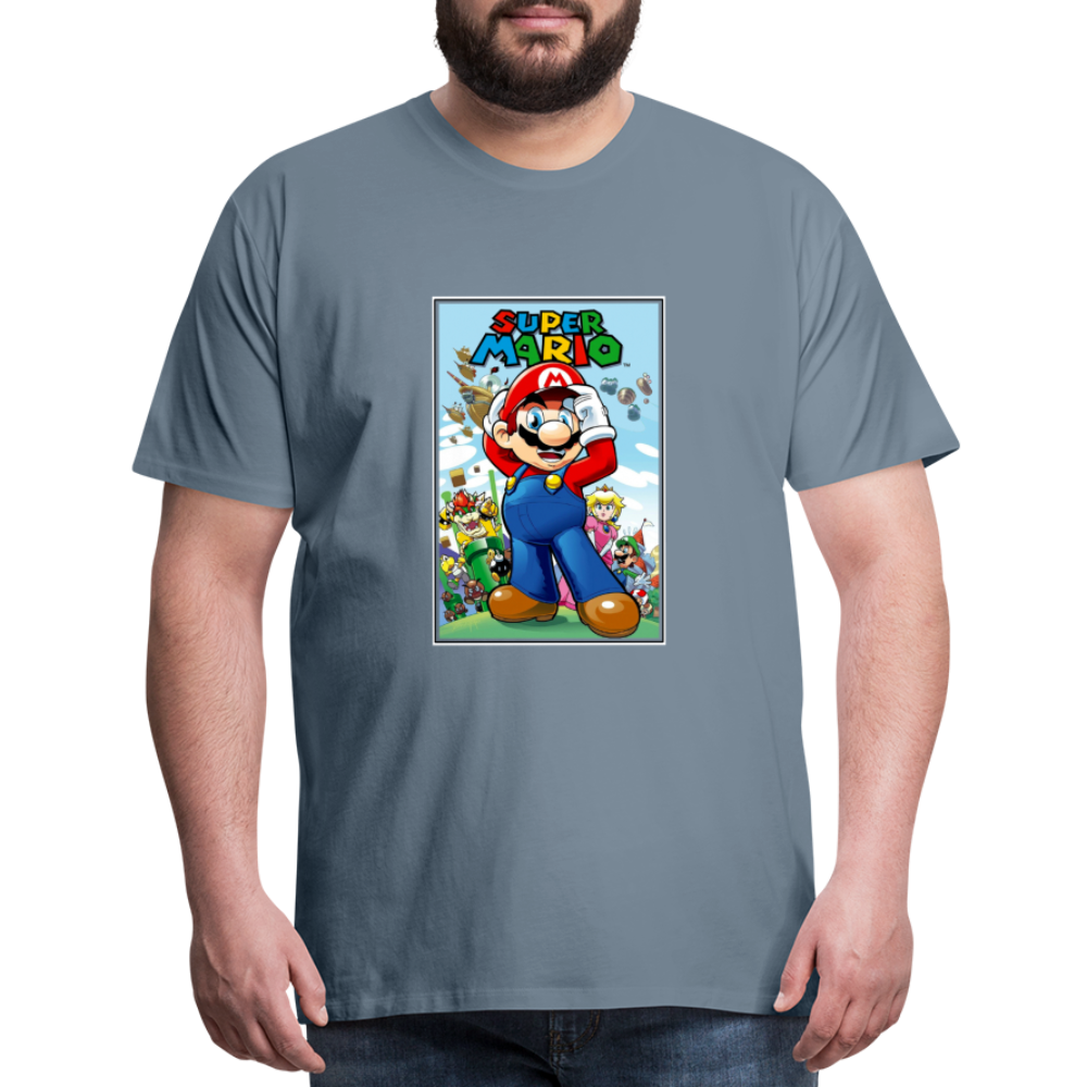 SUPER mario 6 Men's Premium T-Shirt - steel blue