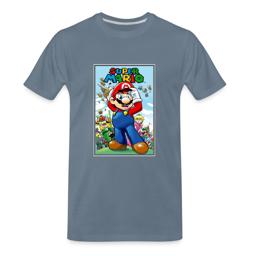SUPER mario 6 Men's Premium T-Shirt - steel blue