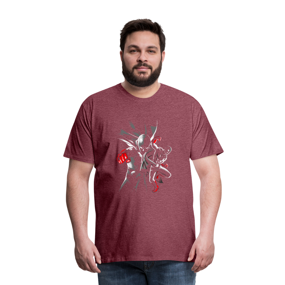 Saitama One Punch Man 1 Men's Premium T-Shirt - heather burgundy