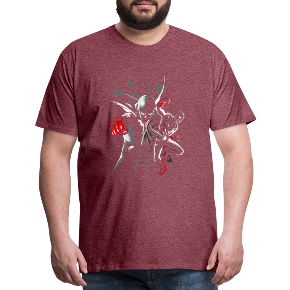Saitama One Punch Man 1 Men's Premium T-Shirt - heather burgundy