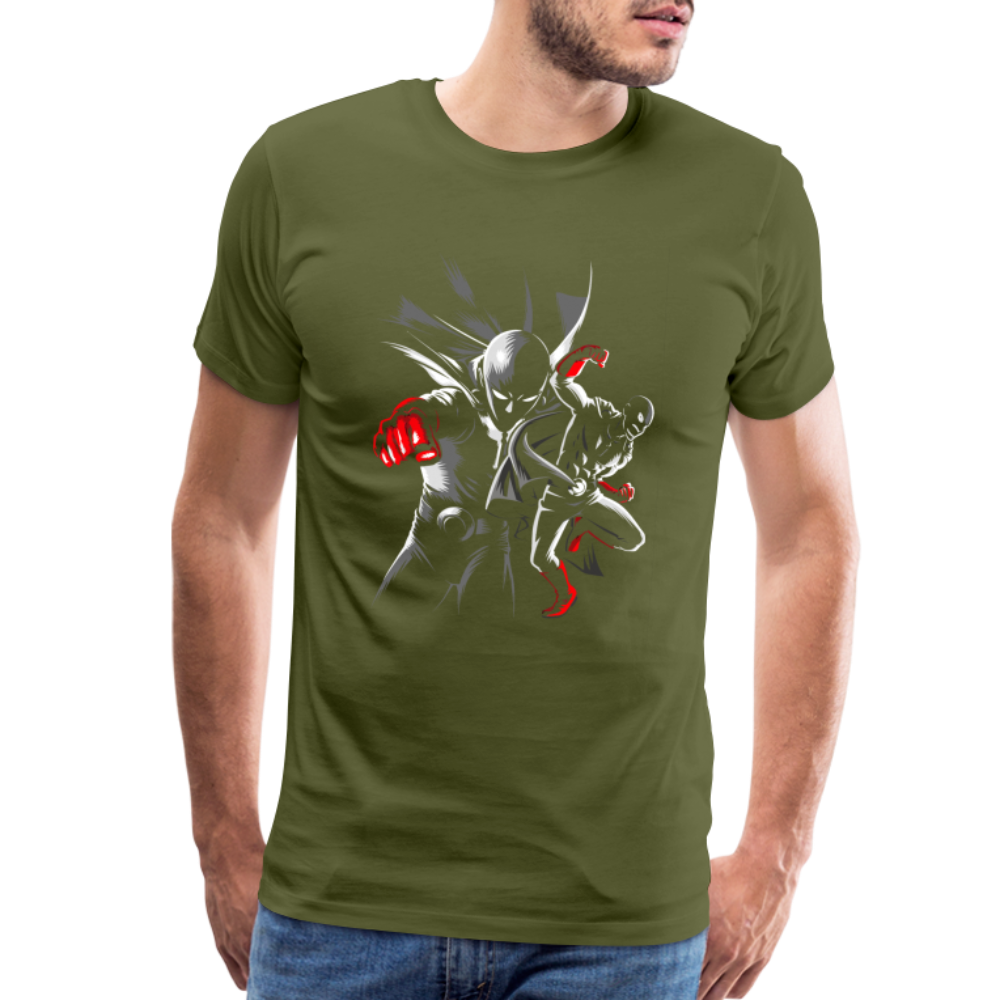 Saitama One Punch Man 1 Men's Premium T-Shirt - olive green