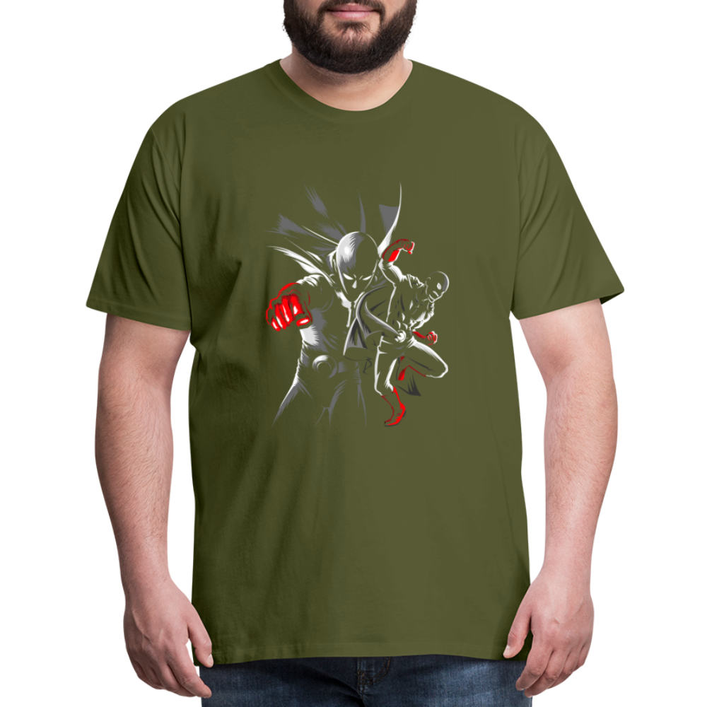 Saitama One Punch Man 1 Men's Premium T-Shirt - olive green