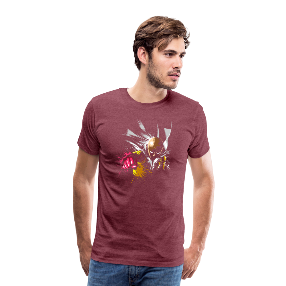 Saitama One Punch Man 2 Men's Premium T-Shirt - heather burgundy