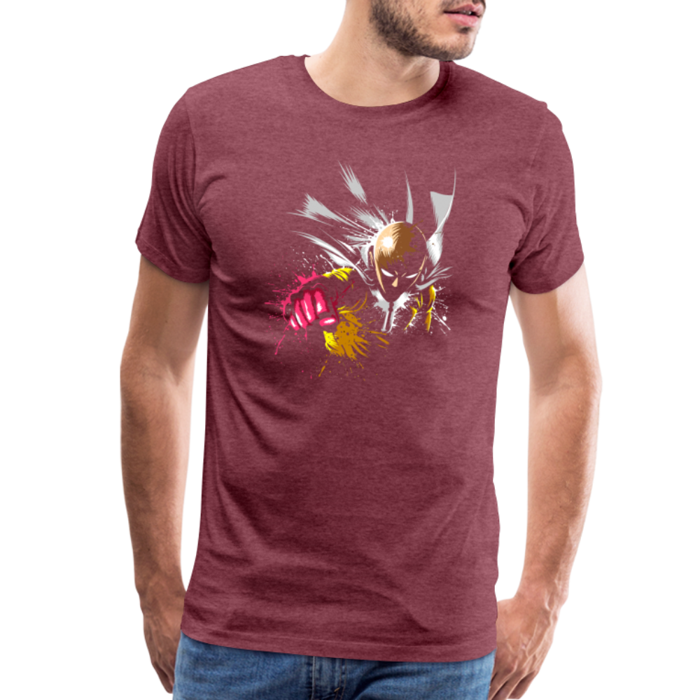 Saitama One Punch Man 2 Men's Premium T-Shirt - heather burgundy