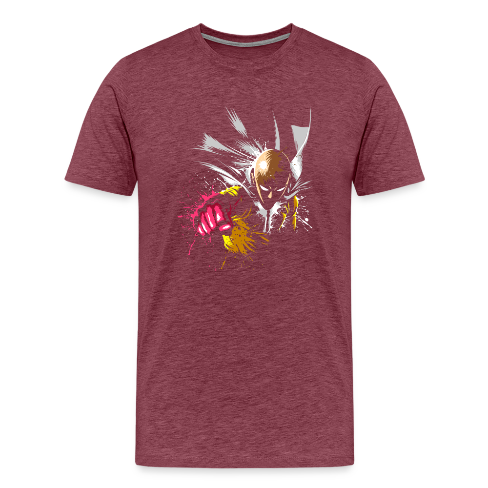 Saitama One Punch Man 2 Men's Premium T-Shirt - heather burgundy