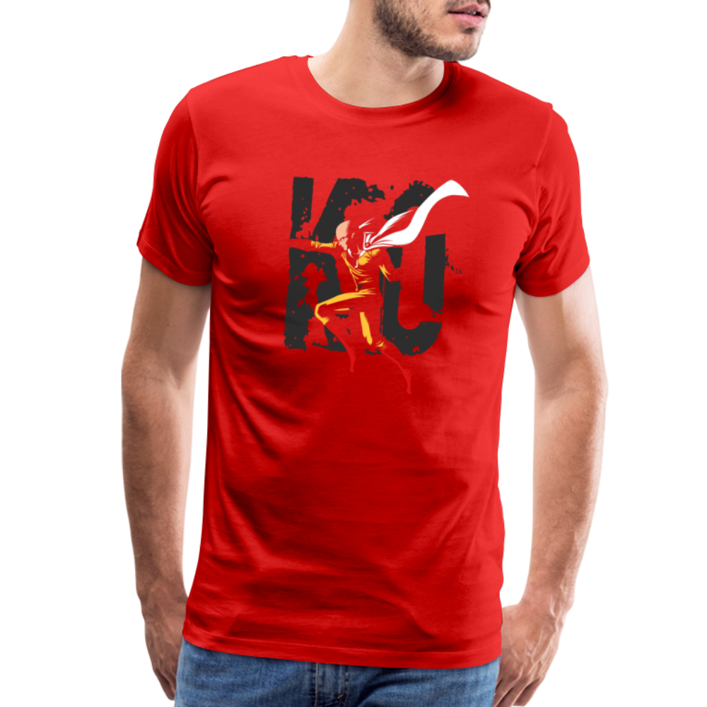 Saitama One Punch Man 3 Men's Premium T-Shirt - red