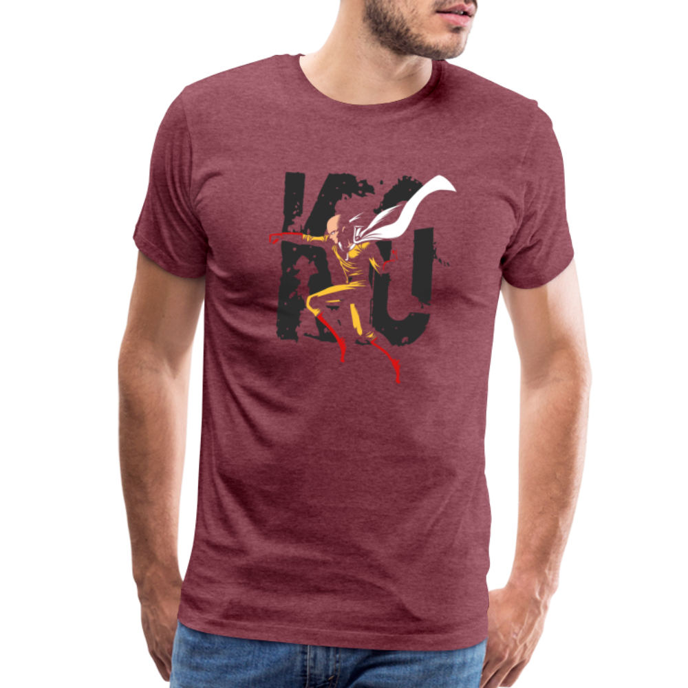 Saitama One Punch Man 3 Men's Premium T-Shirt - heather burgundy