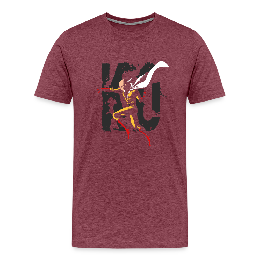 Saitama One Punch Man 3 Men's Premium T-Shirt - heather burgundy