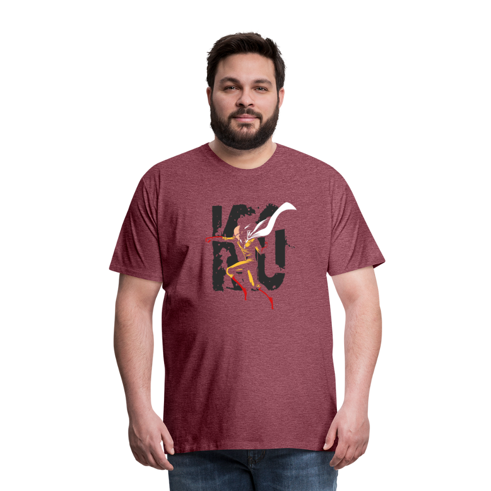 Saitama One Punch Man 3 Men's Premium T-Shirt - heather burgundy