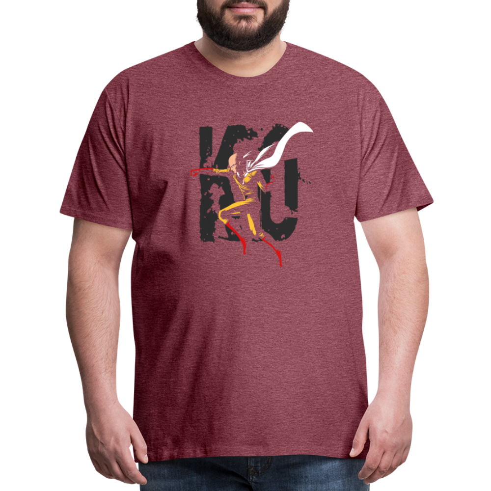 Saitama One Punch Man 3 Men's Premium T-Shirt - heather burgundy