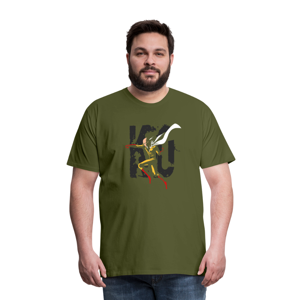 Saitama One Punch Man 3 Men's Premium T-Shirt - olive green