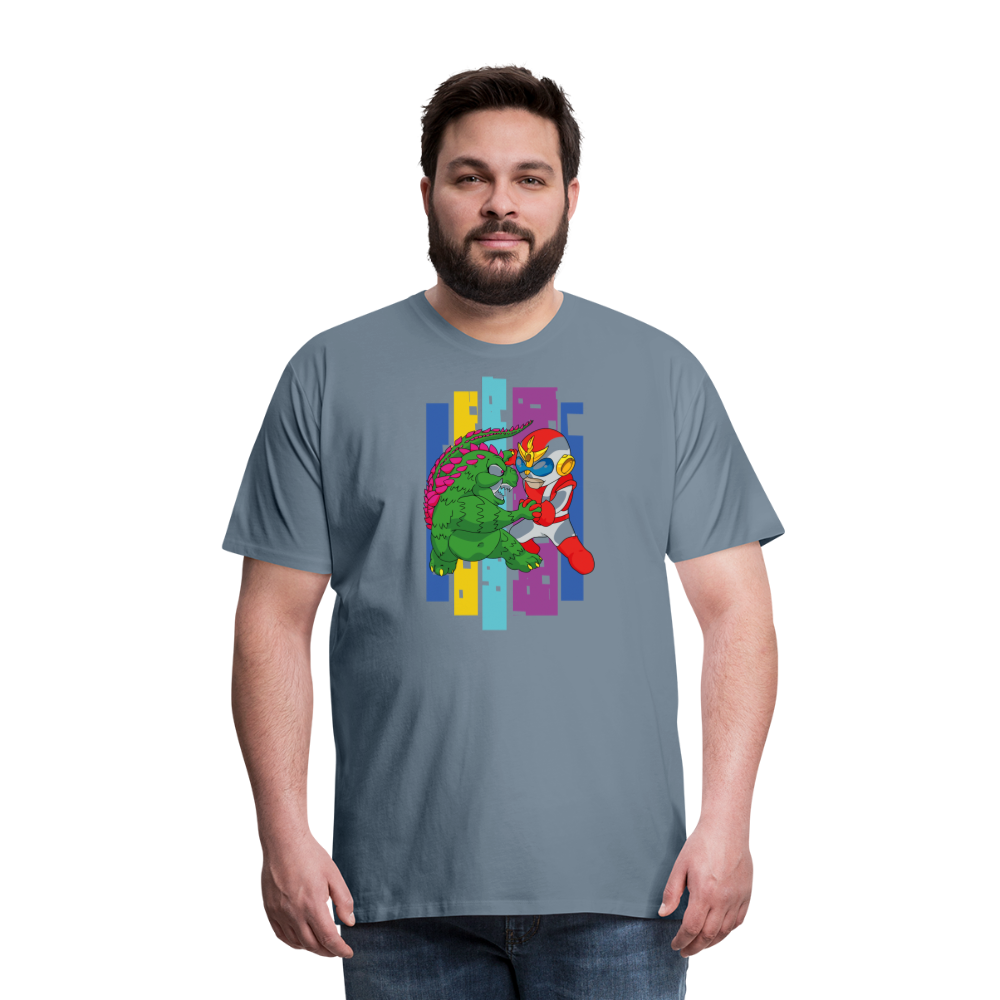GODZILLA vs KING KONG 4 Men's Premium T-Shirt - steel blue