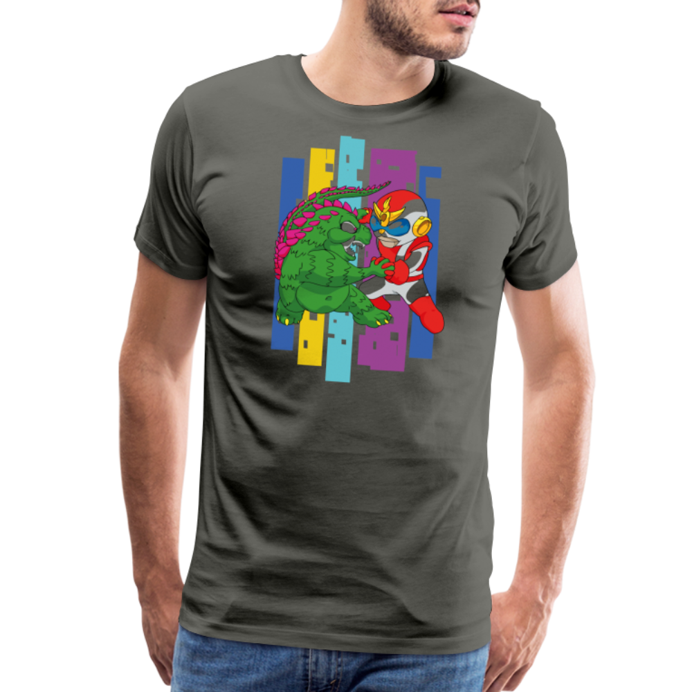 GODZILLA vs KING KONG 4 Men's Premium T-Shirt - asphalt gray