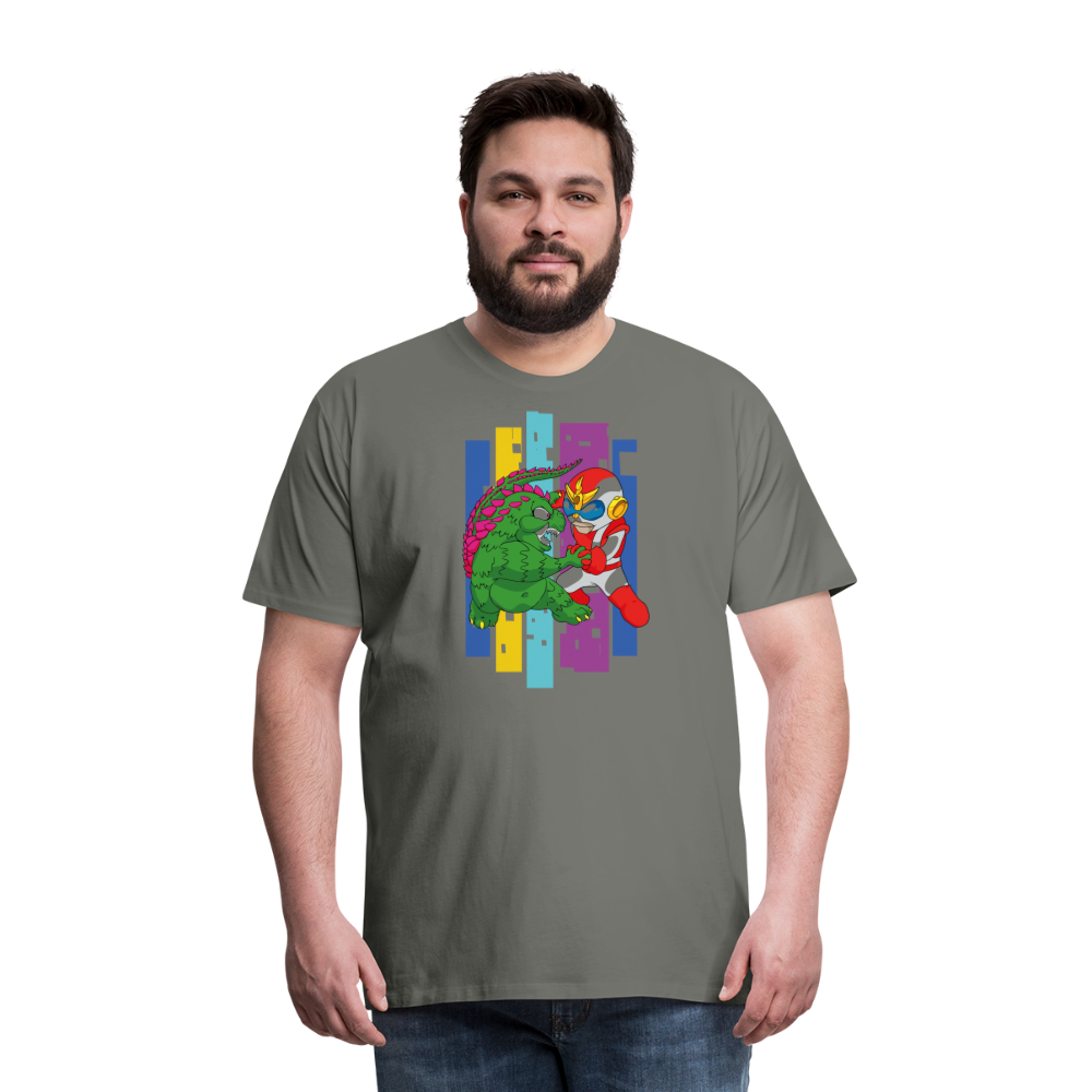 GODZILLA vs KING KONG 4 Men's Premium T-Shirt - asphalt gray