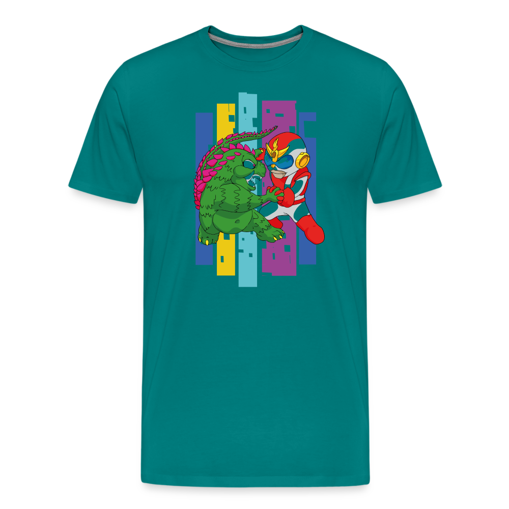 GODZILLA vs KING KONG 4 Men's Premium T-Shirt - teal