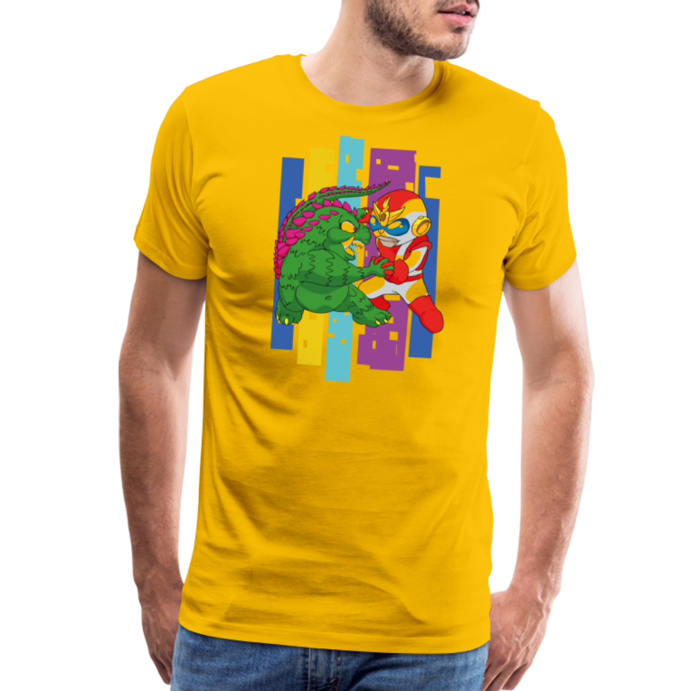 GODZILLA vs KING KONG 4 Men's Premium T-Shirt - sun yellow