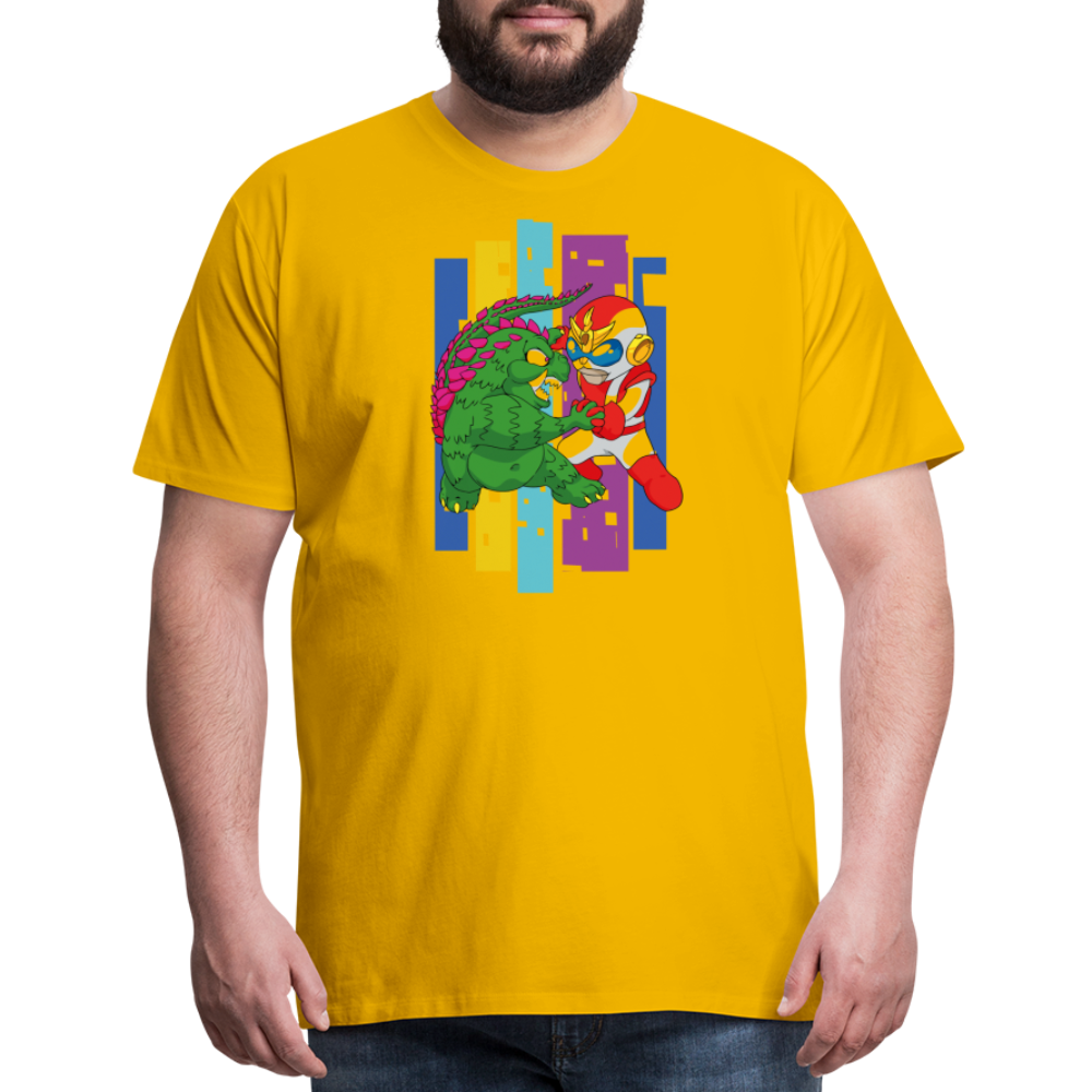 GODZILLA vs KING KONG 4 Men's Premium T-Shirt - sun yellow