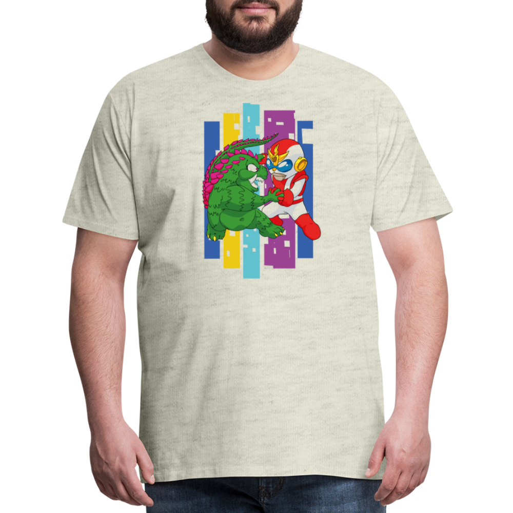 GODZILLA vs KING KONG 4 Men's Premium T-Shirt - heather oatmeal