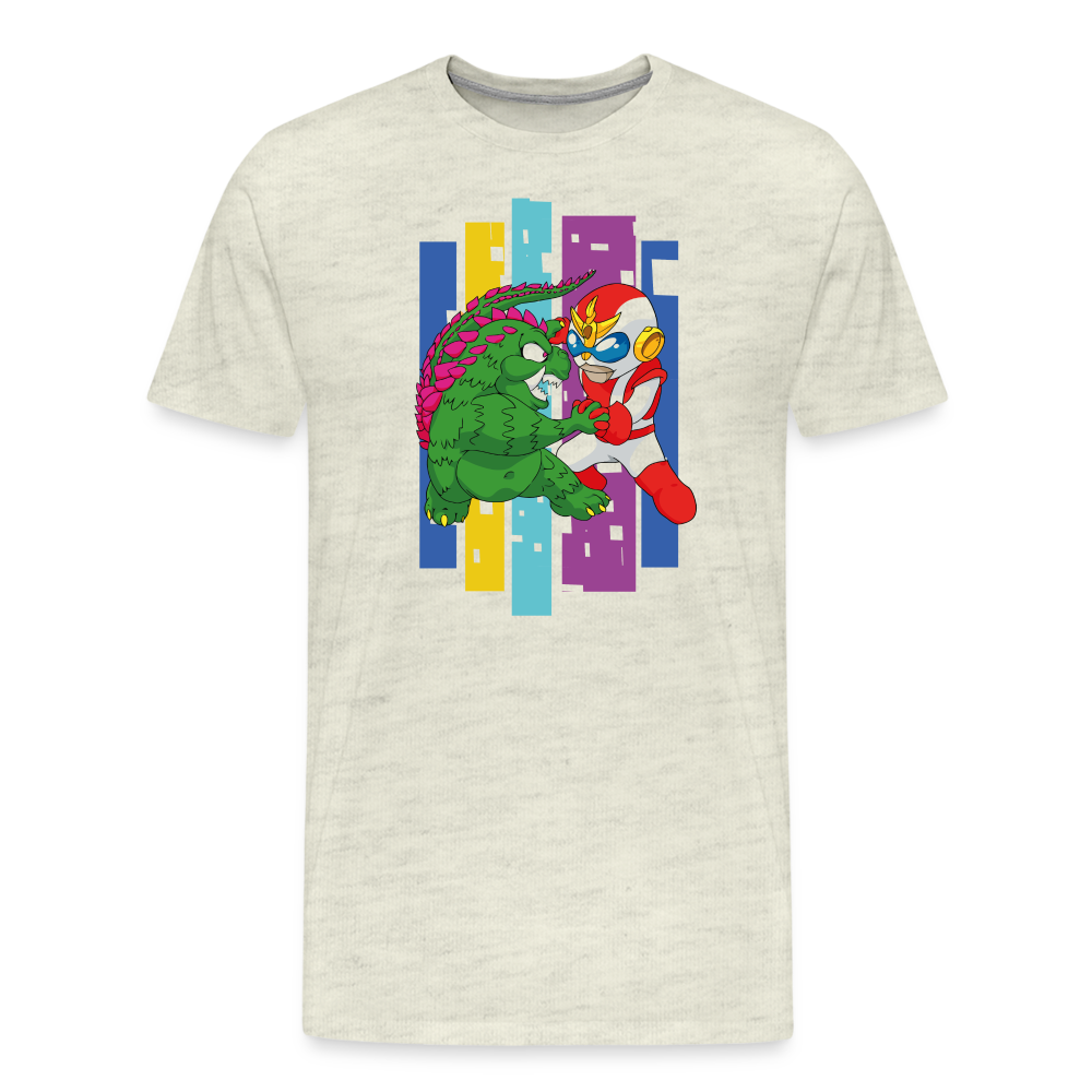 GODZILLA vs KING KONG 4 Men's Premium T-Shirt - heather oatmeal