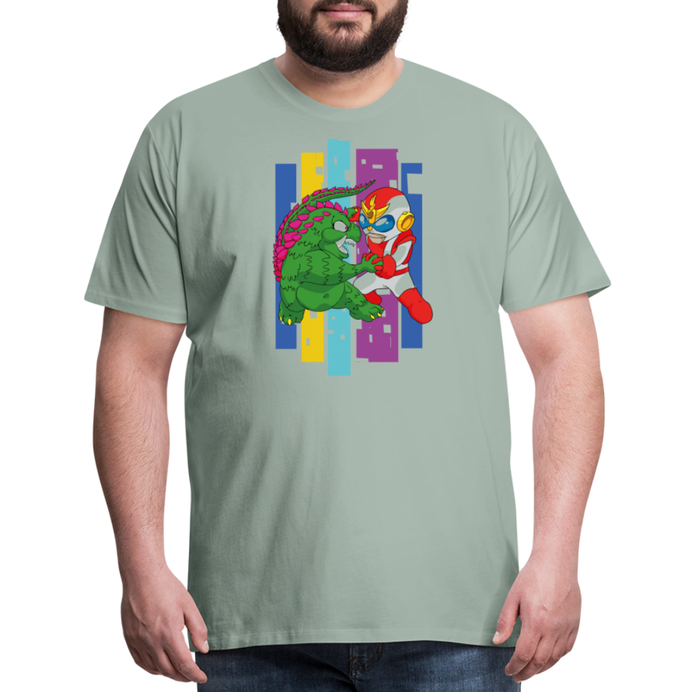 GODZILLA vs KING KONG 4 Men's Premium T-Shirt - steel green