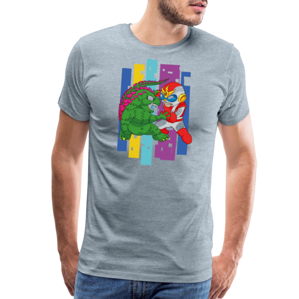 GODZILLA vs KING KONG 4 Men's Premium T-Shirt - heather ice blue