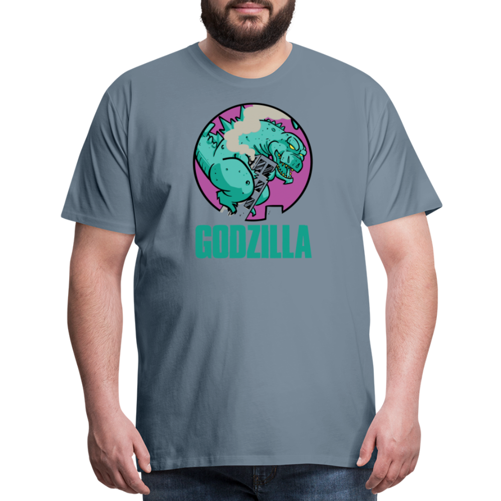 GODZILLA vs KING KONG 2 Men's Premium T-Shirt - steel blue