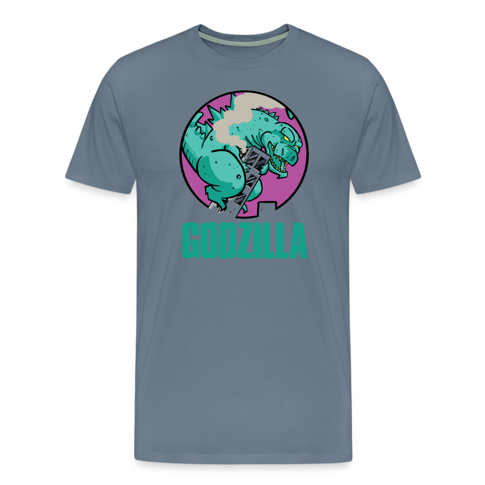 GODZILLA vs KING KONG 2 Men's Premium T-Shirt - steel blue