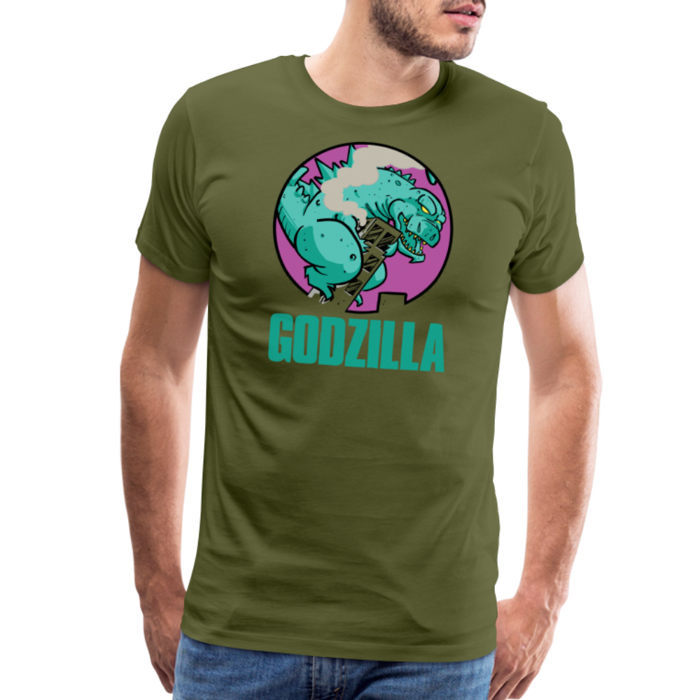 GODZILLA vs KING KONG 2 Men's Premium T-Shirt - olive green