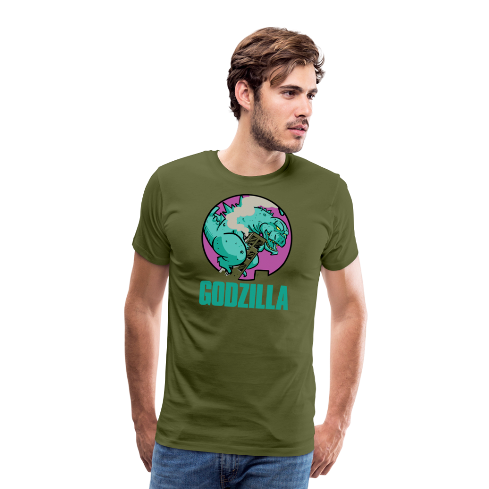GODZILLA vs KING KONG 2 Men's Premium T-Shirt - olive green