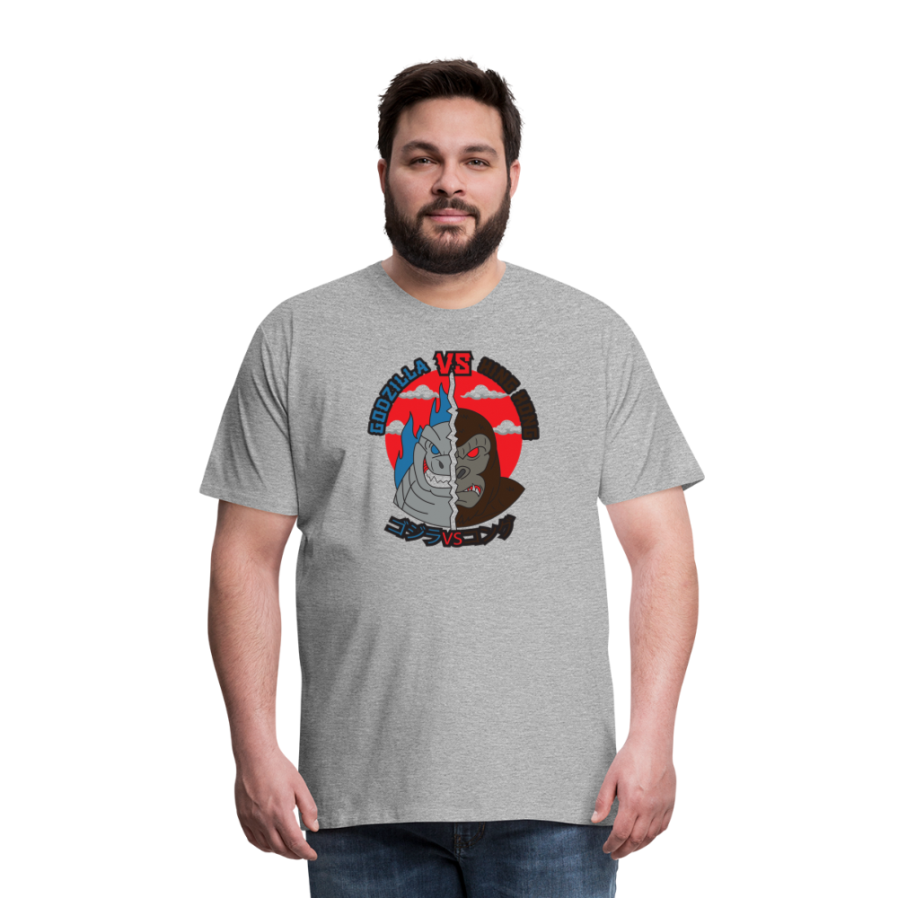 GODZILLA vs KING KONG 1 Men's Premium T-Shirt - heather gray