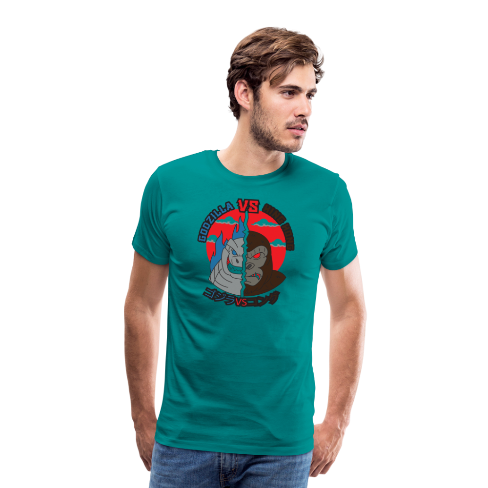 GODZILLA vs KING KONG 1 Men's Premium T-Shirt - teal