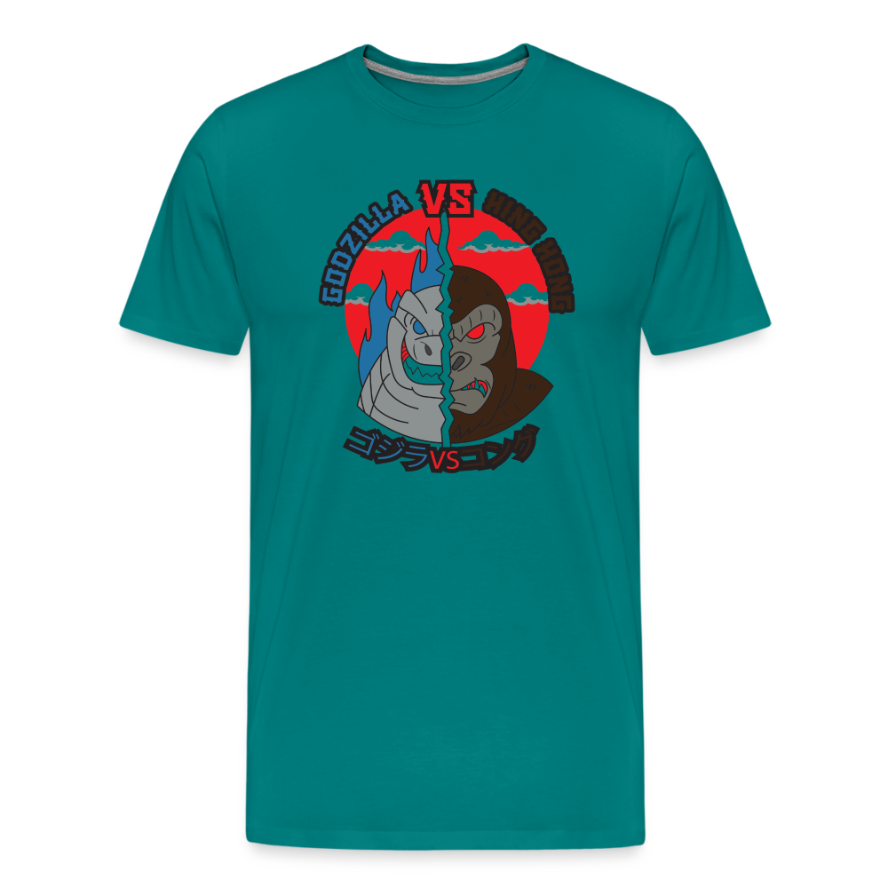 GODZILLA vs KING KONG 1 Men's Premium T-Shirt - teal