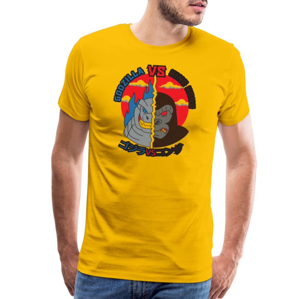 GODZILLA vs KING KONG 1 Men's Premium T-Shirt - sun yellow