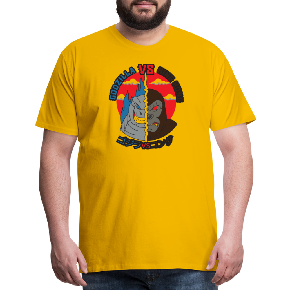 GODZILLA vs KING KONG 1 Men's Premium T-Shirt - sun yellow