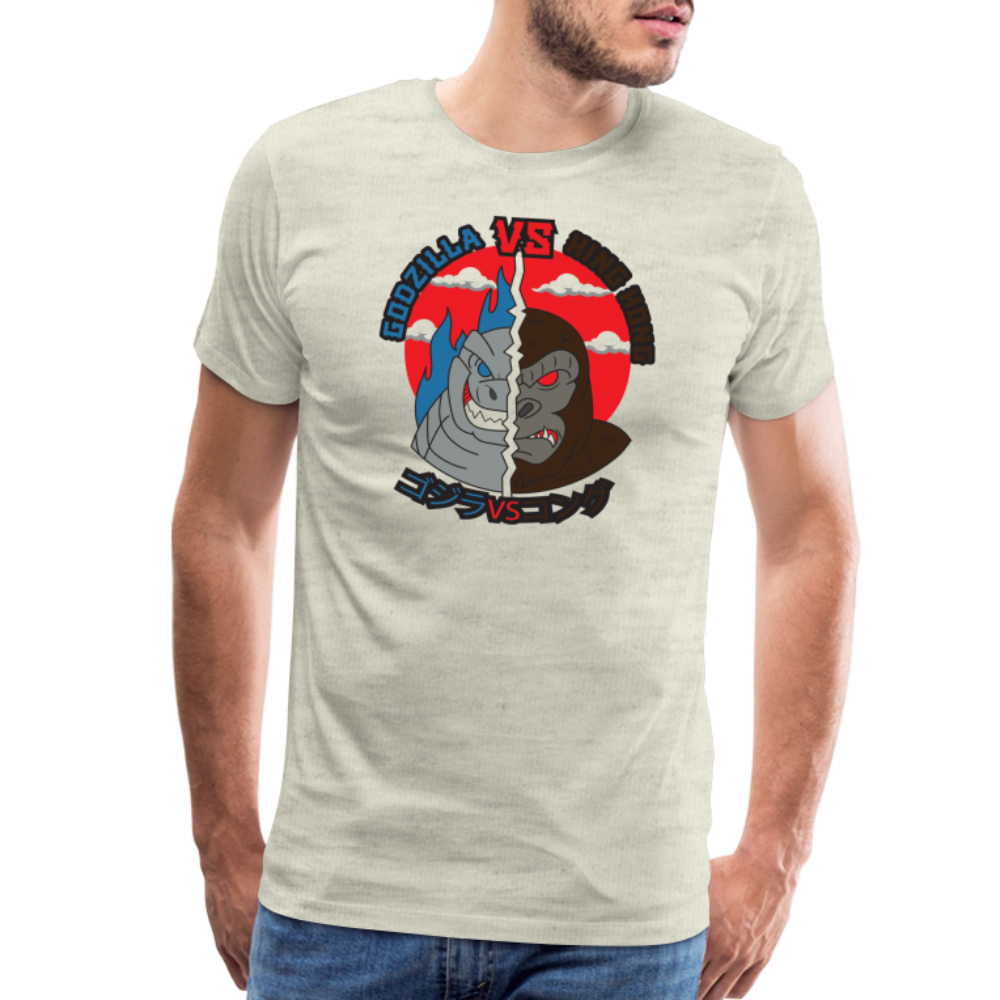 GODZILLA vs KING KONG 1 Men's Premium T-Shirt - heather oatmeal