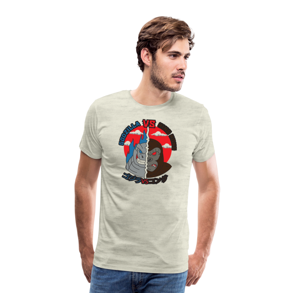 GODZILLA vs KING KONG 1 Men's Premium T-Shirt - heather oatmeal