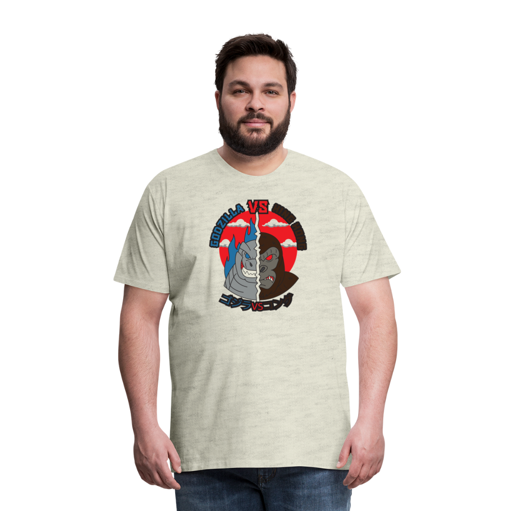 GODZILLA vs KING KONG 1 Men's Premium T-Shirt - heather oatmeal