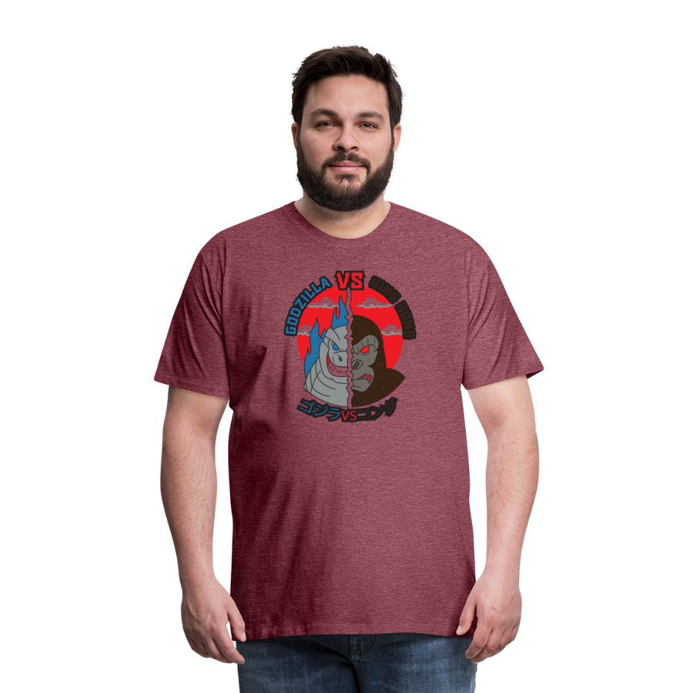 GODZILLA vs KING KONG 1 Men's Premium T-Shirt - heather burgundy