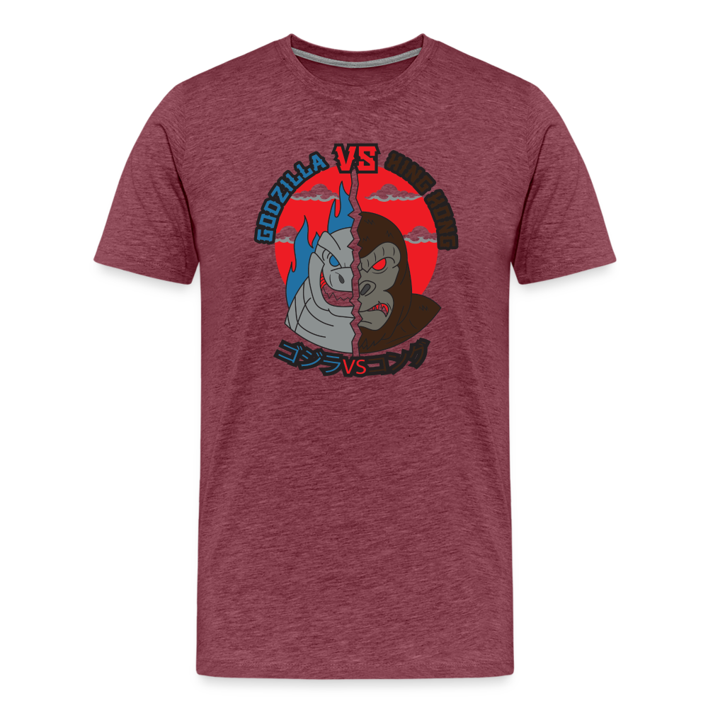 GODZILLA vs KING KONG 1 Men's Premium T-Shirt - heather burgundy