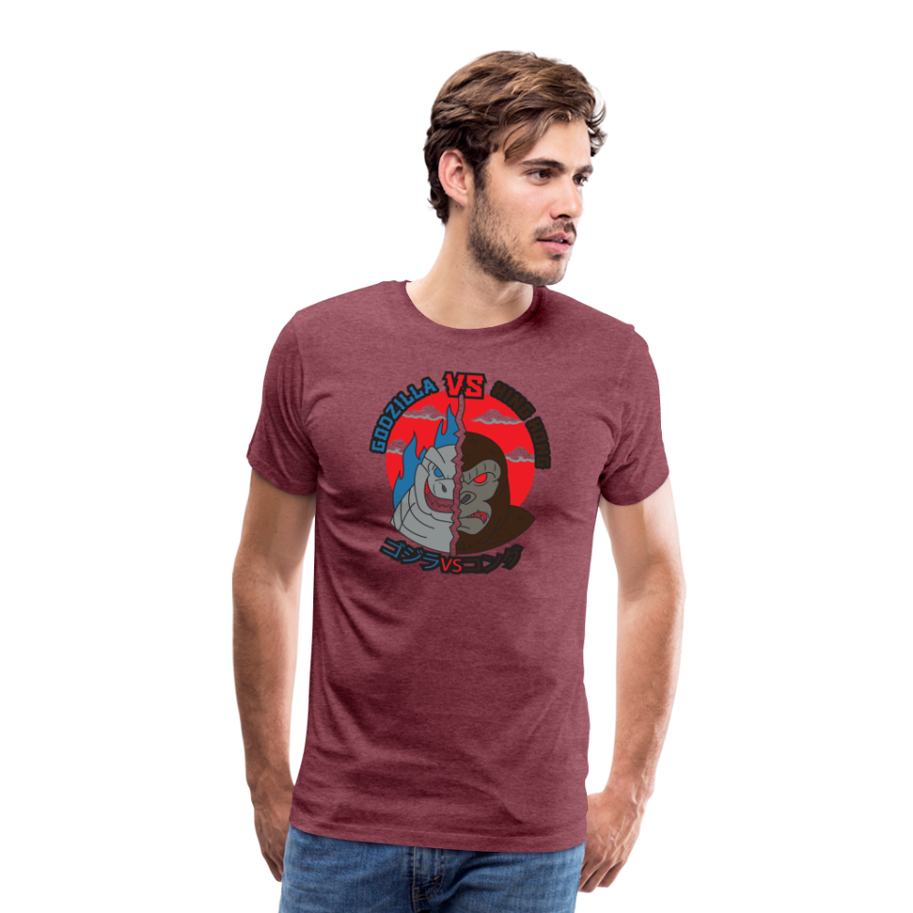 GODZILLA vs KING KONG 1 Men's Premium T-Shirt - heather burgundy