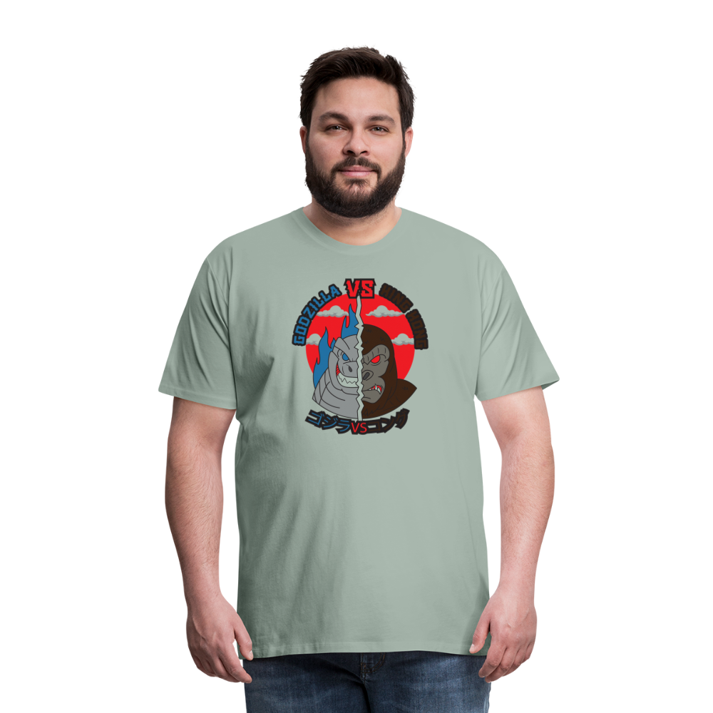 GODZILLA vs KING KONG 1 Men's Premium T-Shirt - steel green