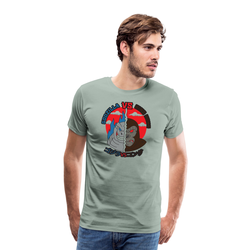 GODZILLA vs KING KONG 1 Men's Premium T-Shirt - steel green