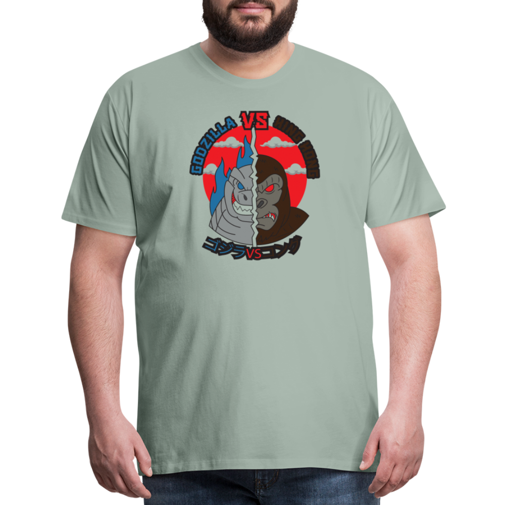 GODZILLA vs KING KONG 1 Men's Premium T-Shirt - steel green