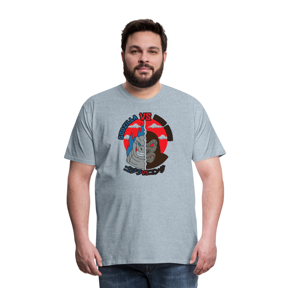GODZILLA vs KING KONG 1 Men's Premium T-Shirt - heather ice blue