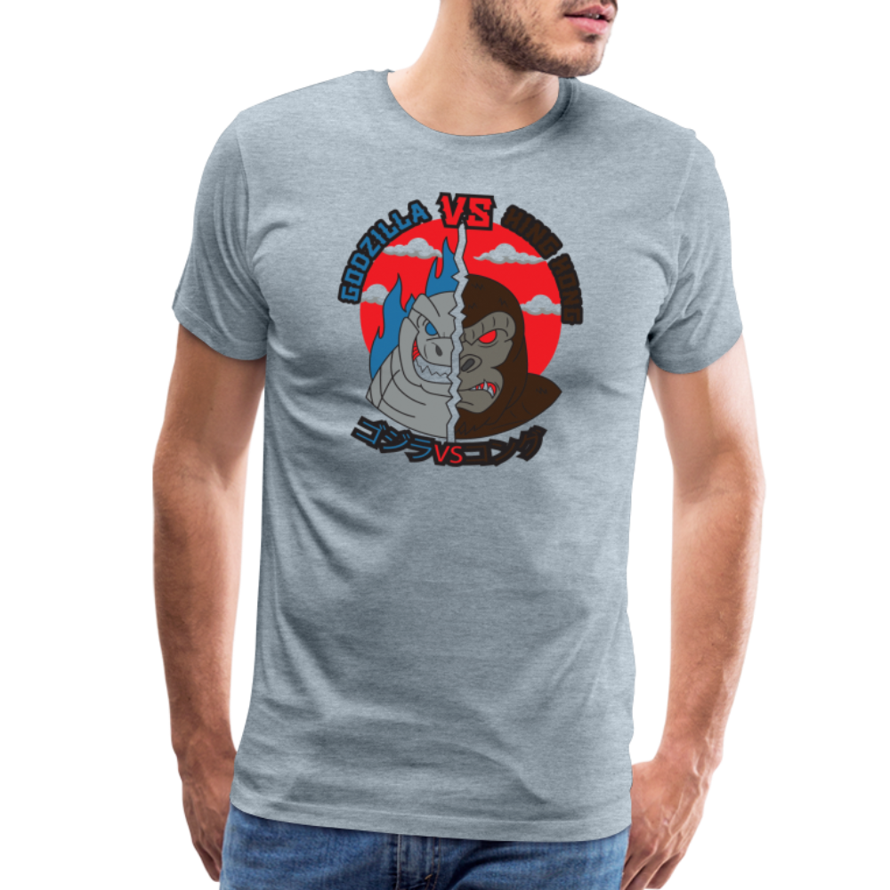 GODZILLA vs KING KONG 1 Men's Premium T-Shirt - heather ice blue