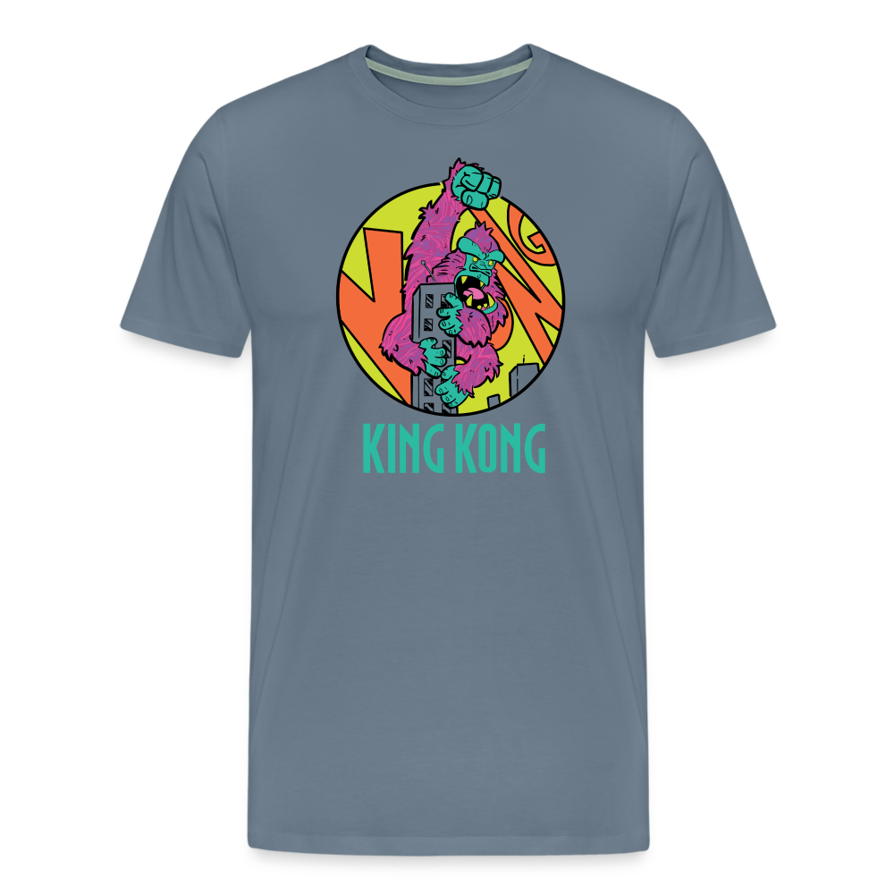 GODZILLA vs KING KONG 3 Men's Premium T-Shirt - steel blue