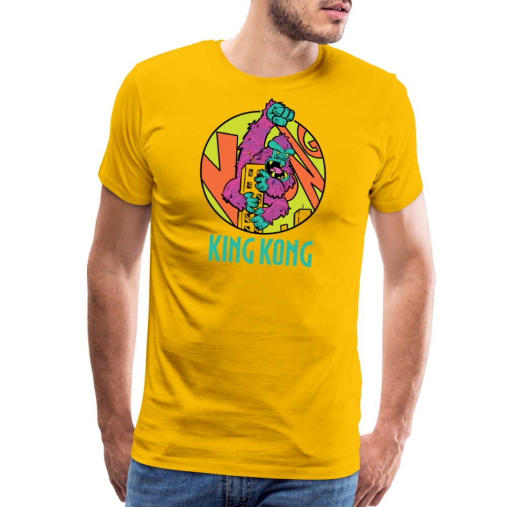 GODZILLA vs KING KONG 3 Men's Premium T-Shirt - sun yellow
