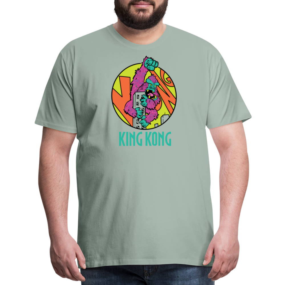 GODZILLA vs KING KONG 3 Men's Premium T-Shirt - steel green