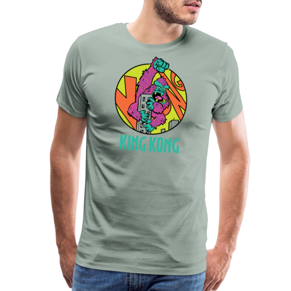 GODZILLA vs KING KONG 3 Men's Premium T-Shirt - steel green